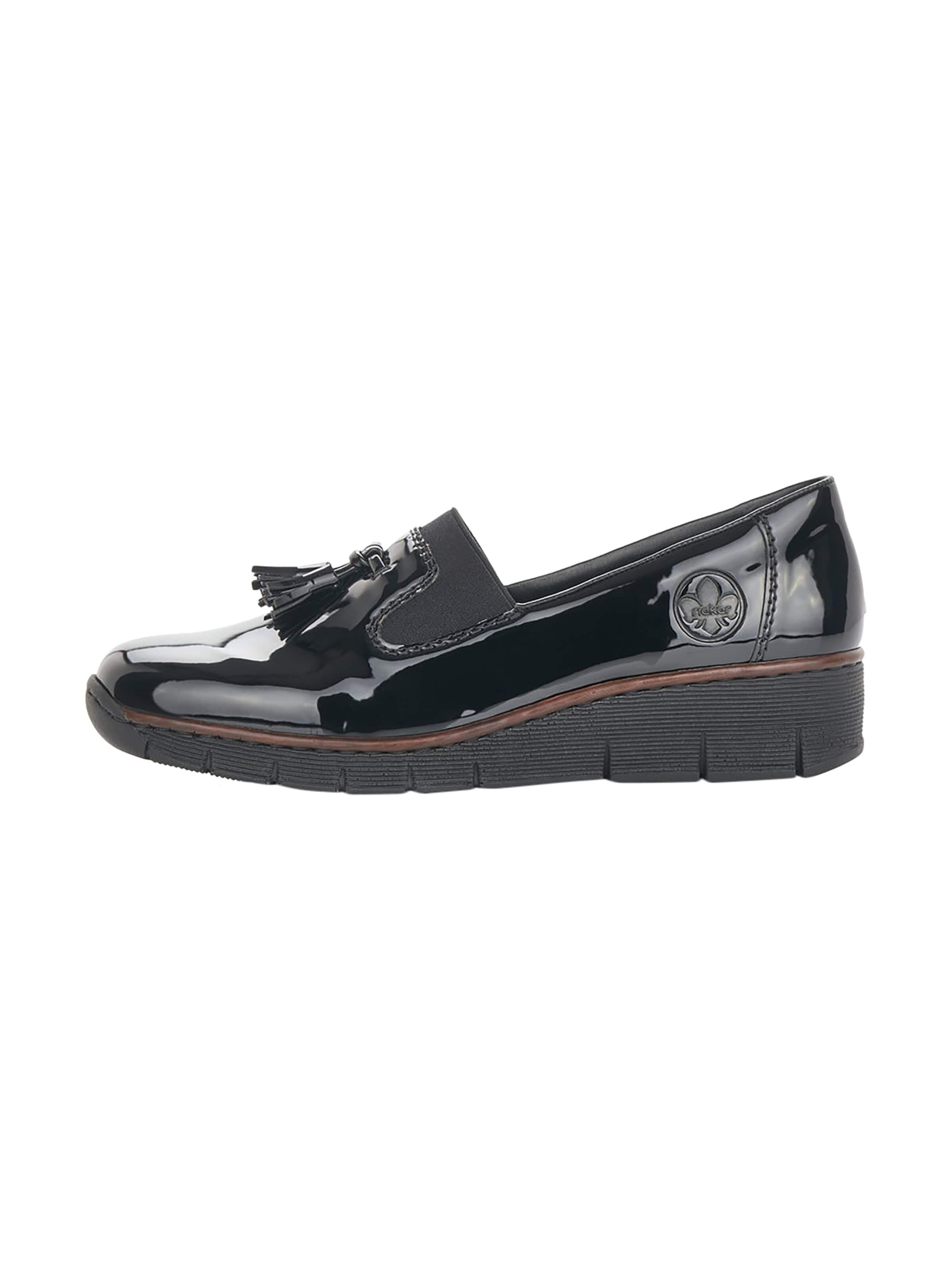 Slipper 'Softlack-Slipper' di Rieker in nero: frontale