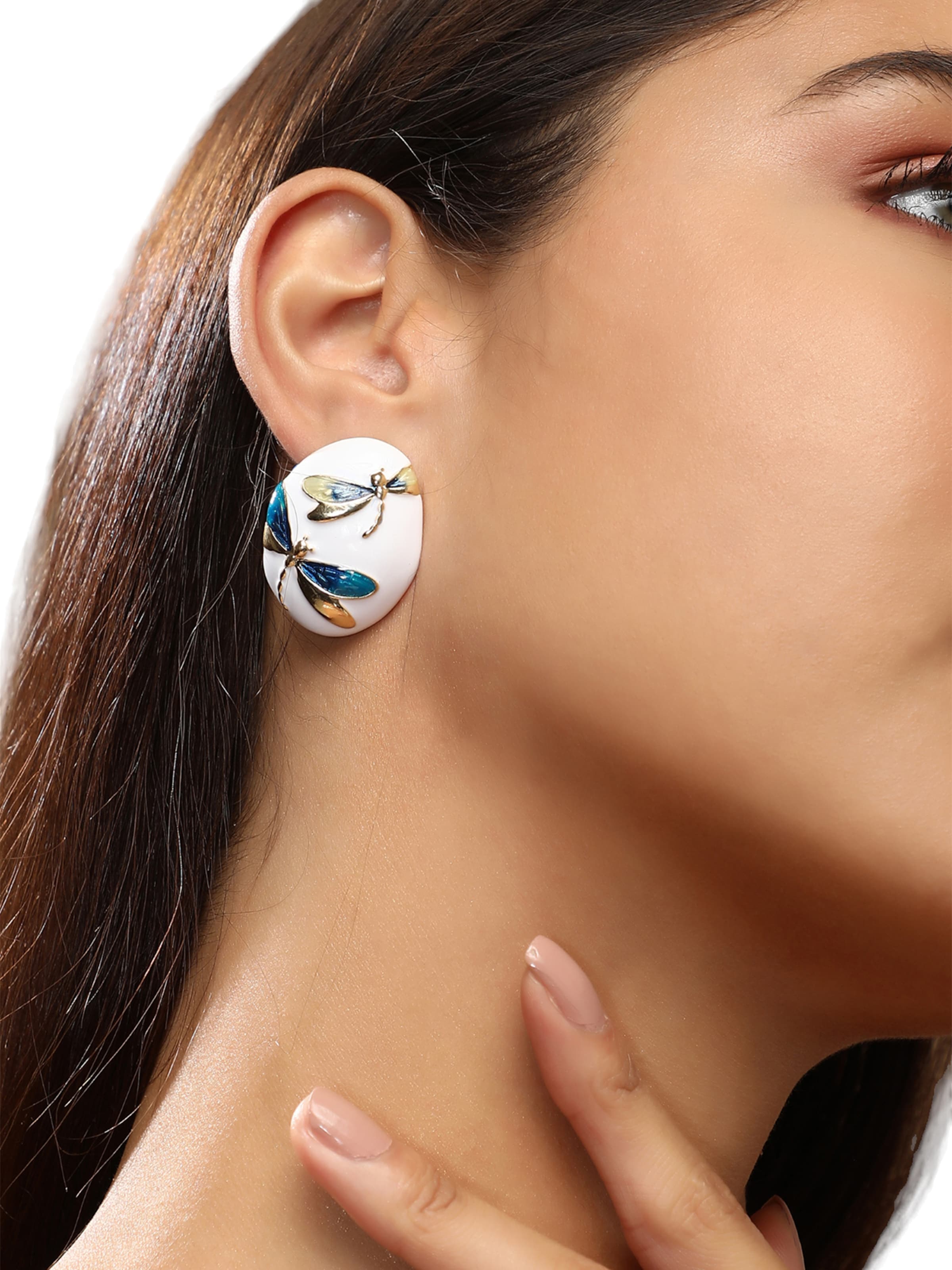 SOHI Örhängen 'Dhapu' i vit: framsida