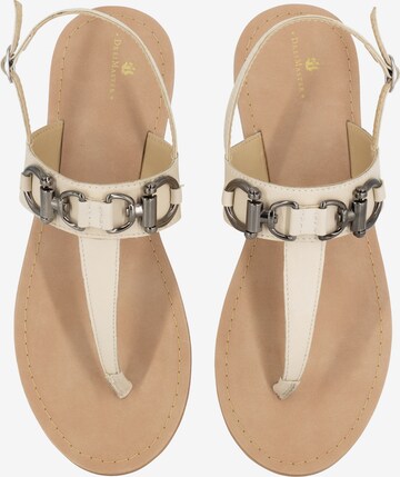 DreiMaster Vintage T-Bar Sandals in Beige