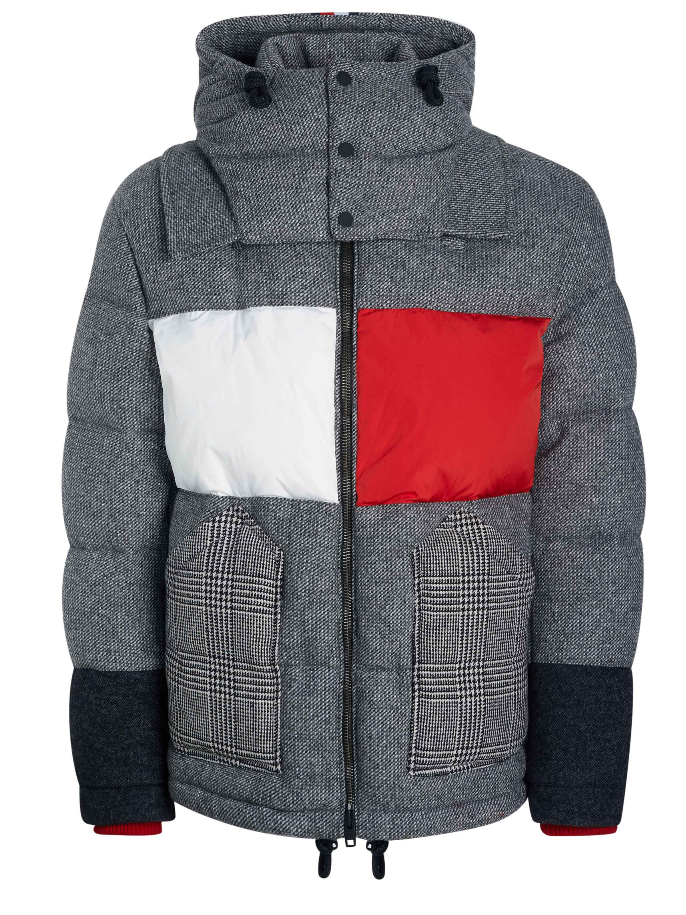 TOMMY HILFIGER Winterjas in de kleur Grijs / Rood / Wit, Productweergave
