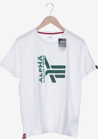 ALPHA INDUSTRIES T-Shirt L in Weiß: predná strana