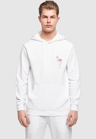 Merchcode Sweatshirt 'Flamingo' in Weiß: Vorderseite