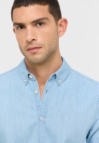MUSTANG Comfort fit Button Up Shirt ' Style Cullman ' in Blue