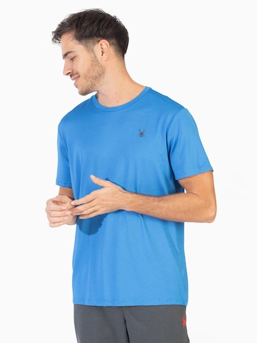 T-Shirt fonctionnel Spyder en bleu : devant