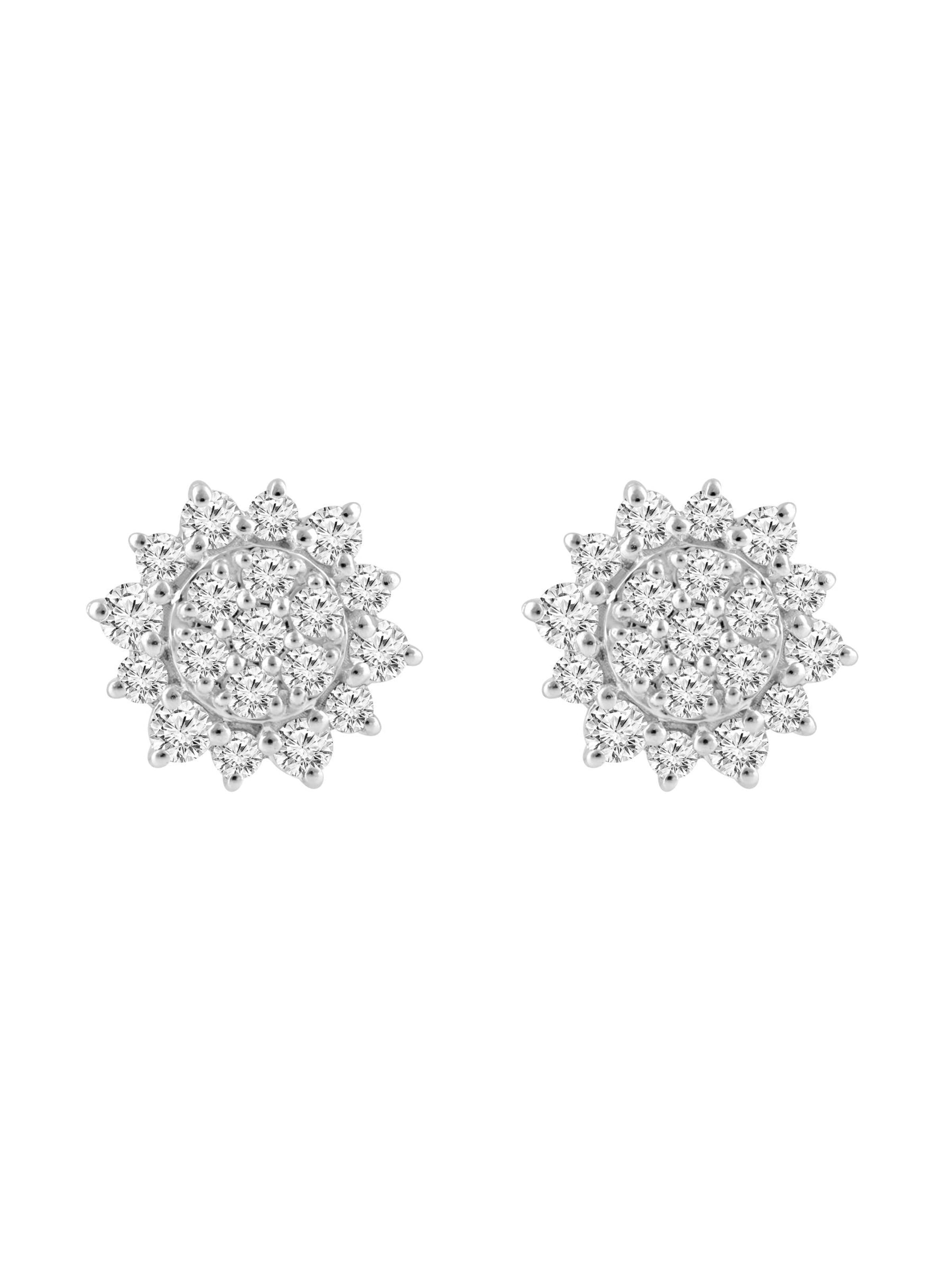 Diamant Exquis Oorbellen in Zilver: voorkant