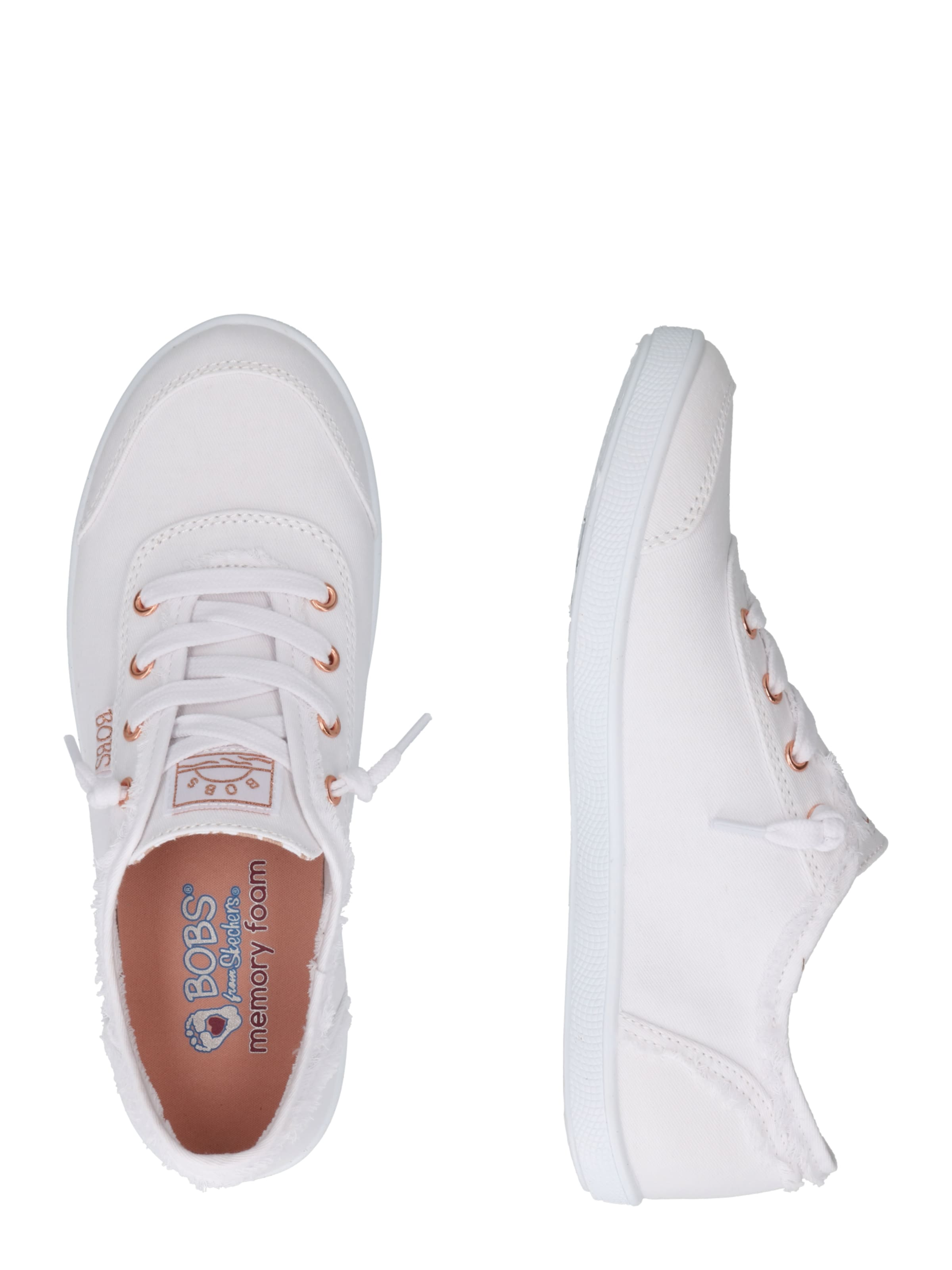 SKECHERS Rövid szárú sportcipők 'Bobs' - fehér