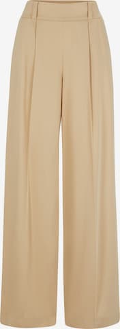 HUGO Loose fit Pleat-Front Pants 'Haniana' in Beige: front