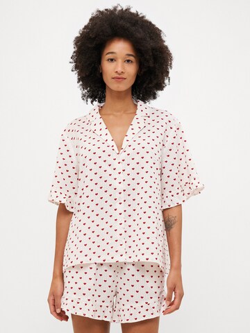 raudona Lindex Pižama su šortais: priekis