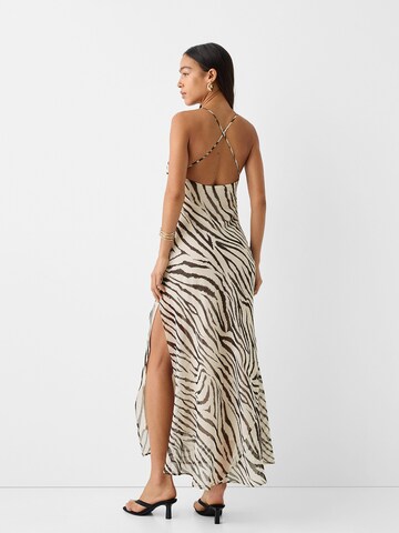 Bershka Evening Dress in Beige