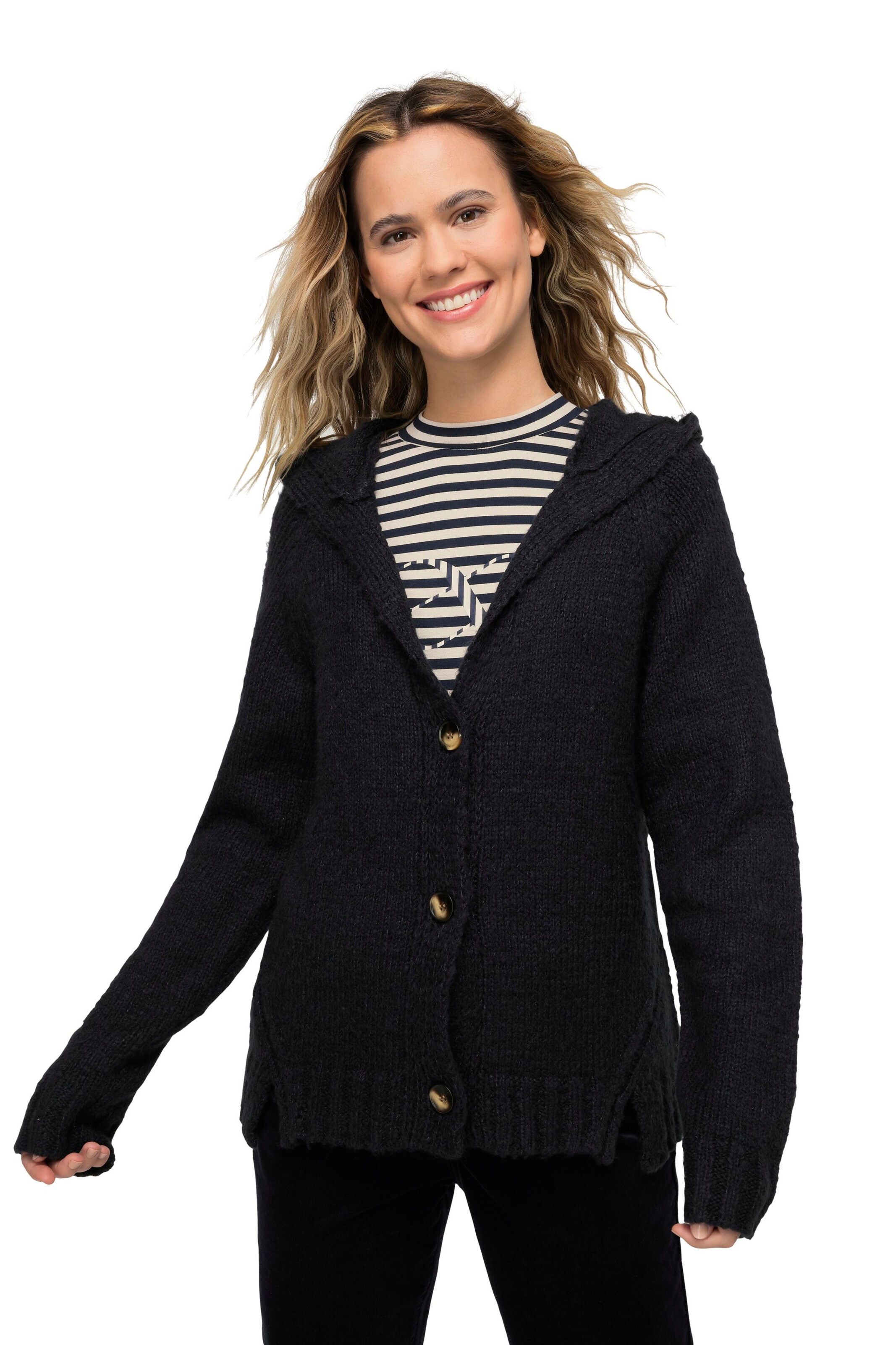 LAURASØN Knit cardigan in Blue: front