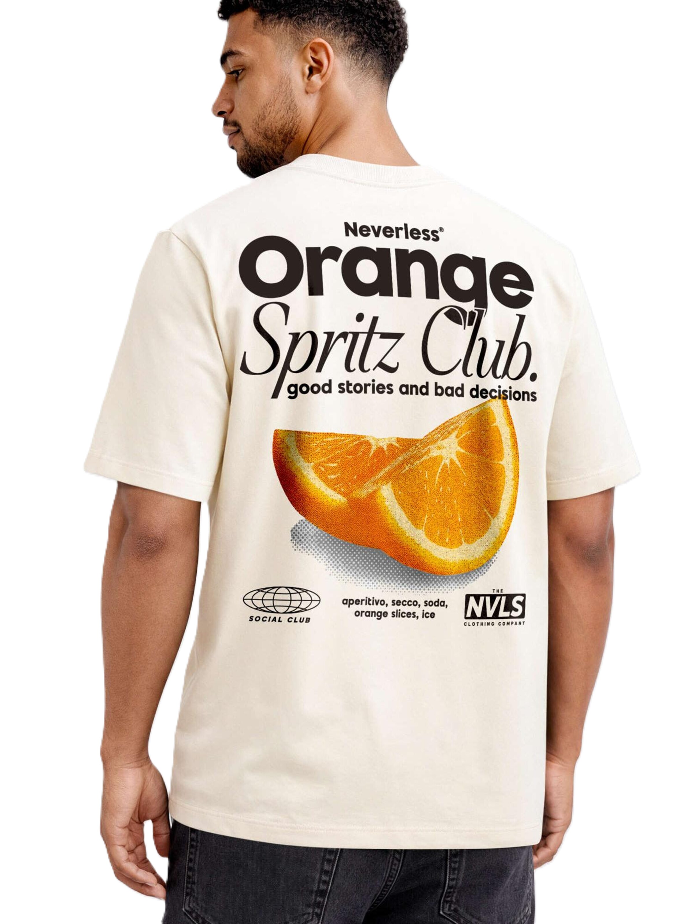 Neverless Shirt 'Orange Spritz' in Beige
