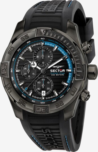 SECTOR Analoog horloge 'TEAM 45MM CHR BLK DIAL BLK STRAP' in de kleur Zwart, Productweergave