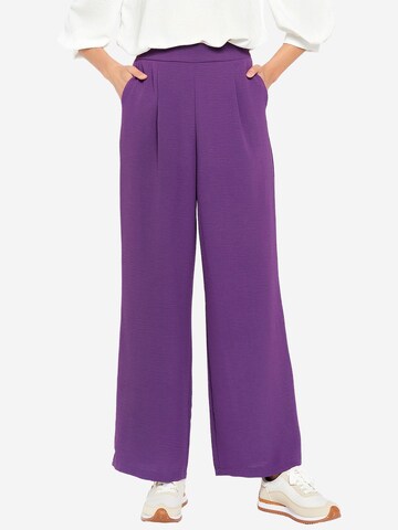 LolaLiza Široke hlačnice Hlače z naborki | vijolična barva: sprednja stran