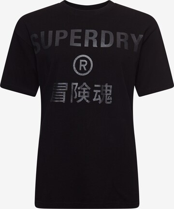 Superdry Oversized tričko – černá: přední strana