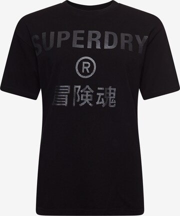 Superdry Oversized Shirt in Black: front