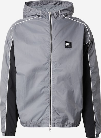 Nike Sportswear Prijelazna jakna 'Air' u siva / crna / bijela, Pregled proizvoda