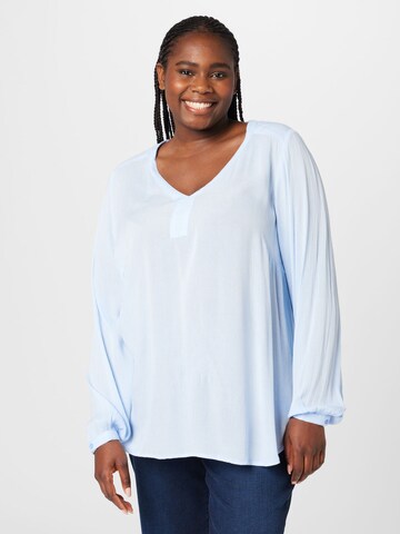 KAFFE CURVE Blouse 'Ami' in Blue: front