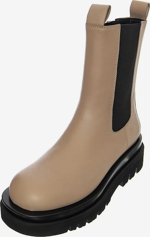 Jeffrey Campbell Laarzen 'Womens Tanked Dark Nude Boots' in Beige: voorkant