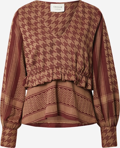 Cecilie Copenhagen Bluse 'Evelyn' in hellbraun / rostrot, Produktansicht