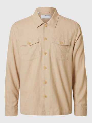 SELECTED HOMME Button Up Shirt 'Brody' in Brown