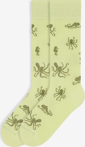 Von Jungfeld Socks 'Signature Icons' in Yellow: front