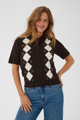 Pull-over 'KAOlive Argyle' Kaffe en marron : devant