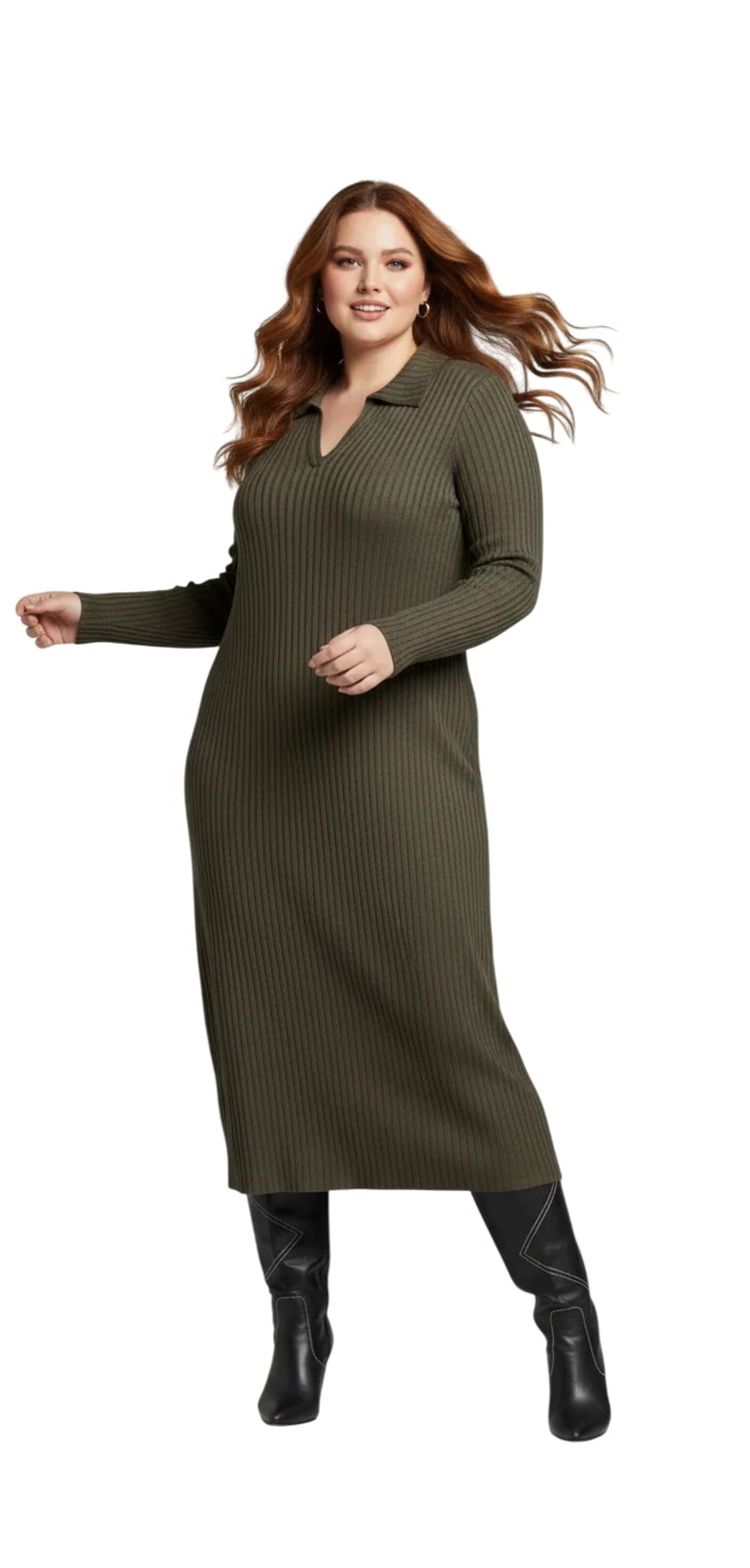 Shape Of You Strickkleid in Grün