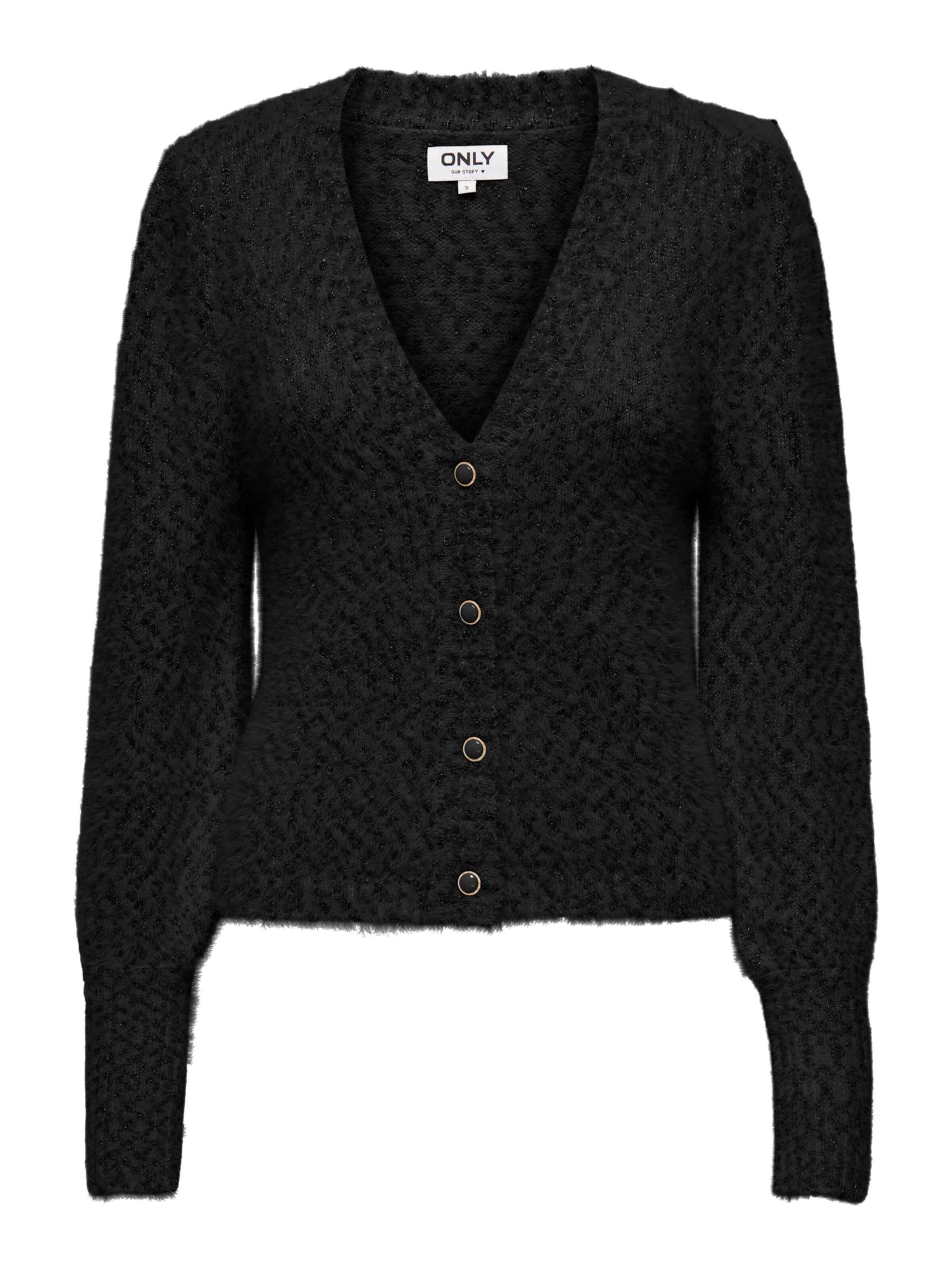 ONLY Knit cardigan 'Rosette' in Black: front