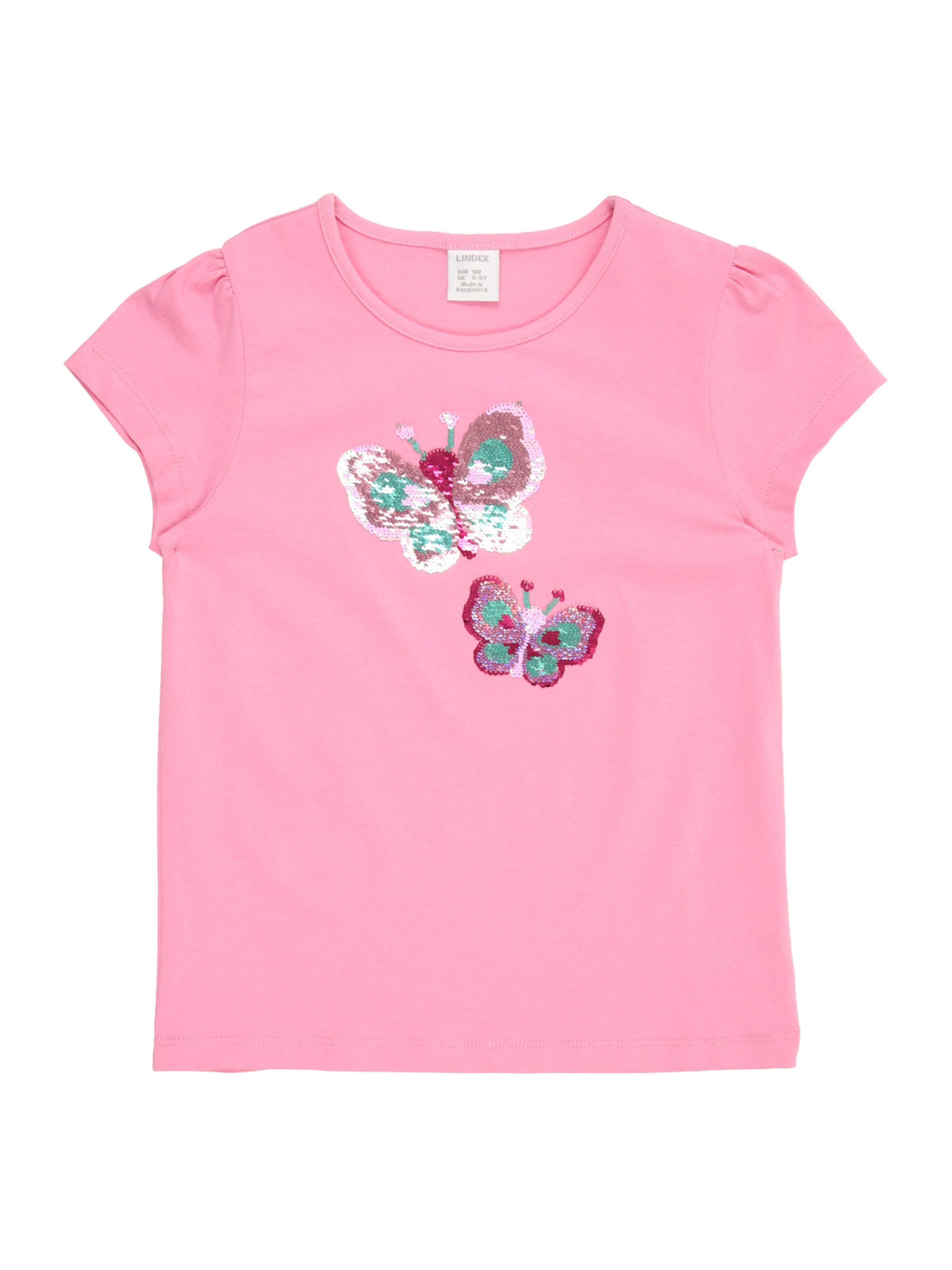 Lindex T-Shirt in jade / rosa / magenta / hellpink, Produktansicht