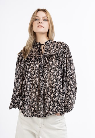 DreiMaster Vintage Blouse in Zwart: voorkant