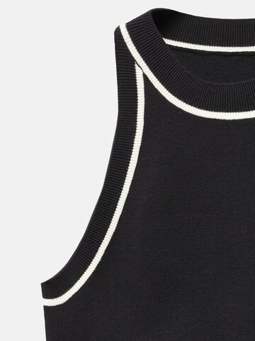 MANGO Knitted Top 'PIPING' in Black