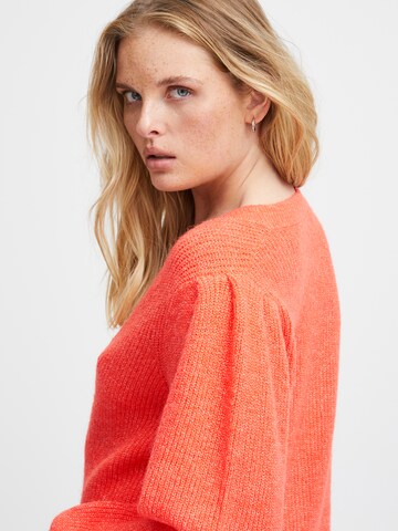 ICHI Knit cardigan 'DUSTY' in Orange