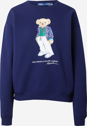 Polo Ralph Lauren Sweater majica u bež / mornarsko plava / zelena / bijela, Pregled proizvoda