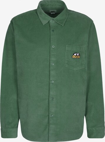 Obey Button Up Shirt 'Peter Woven' in Green: front