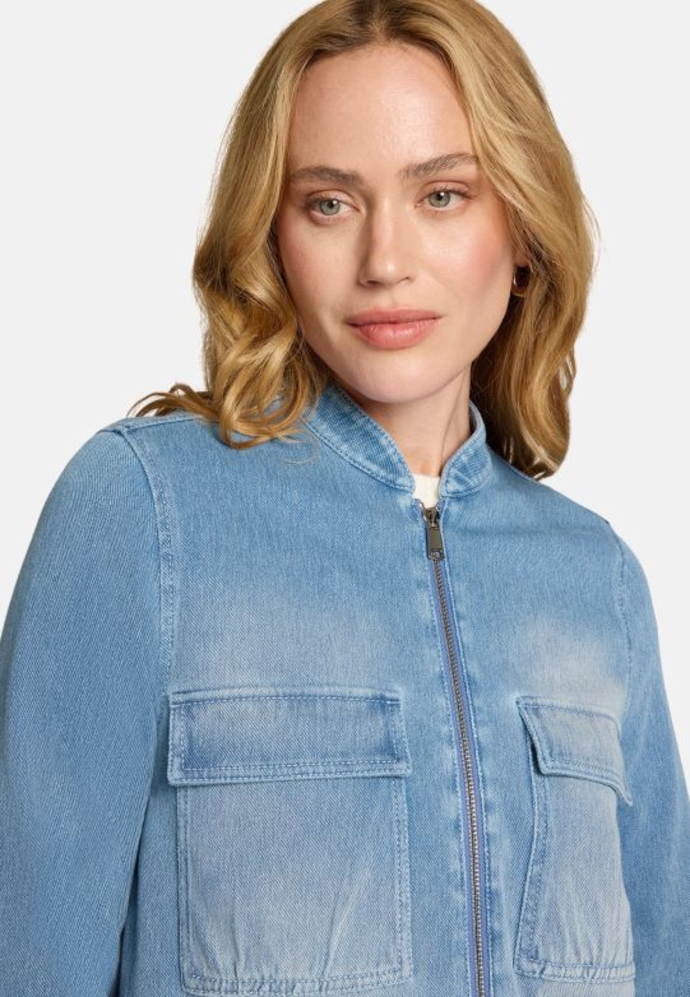 zero Jeansjacke mit Reißverschluss in Blau