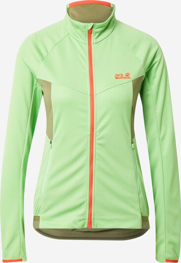Jachetă fleece funcțională JACK WOLFSKIN pe kaki / verde kiwi / roșu pepene, Vizualizare produs