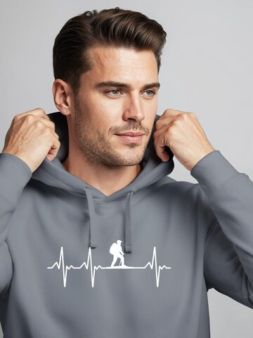 Neverless Sweatshirt 'Wanderer Herzschlag' in Grey