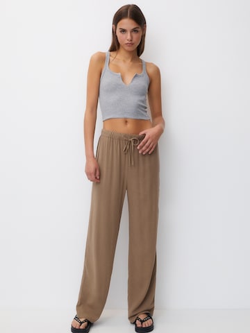 Loosefit Pantalon Pull&Bear en marron : devant