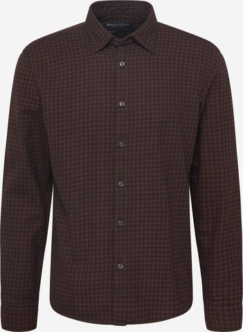 Marc O'Polo Regular fit Button Up Shirt in Brown: front