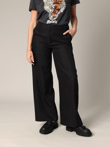 Wide Leg Pantalon 'Ikielle' Deeluxe en noir : devant