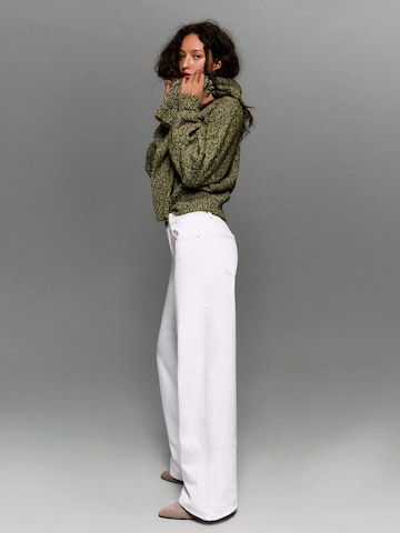 Wide leg Jeans de la Bershka pe bej