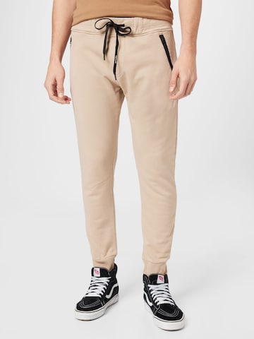REPLAY Tapered Pants in Beige: front