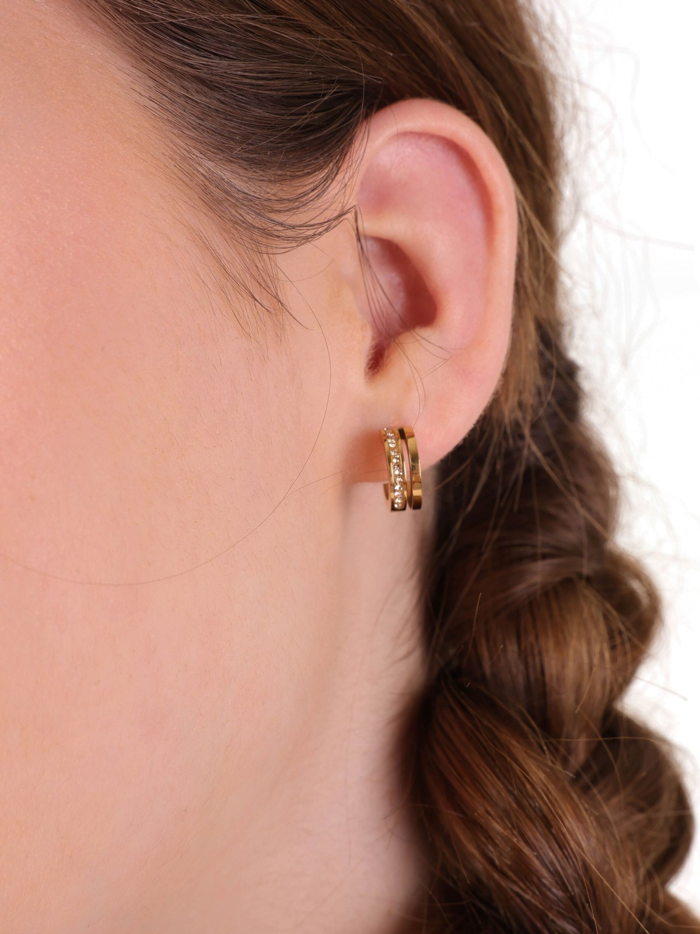 Lucardi Earrings in Gold: front