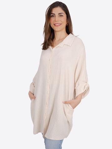 Chemisier 'Jessy' Seasons of April en beige : devant