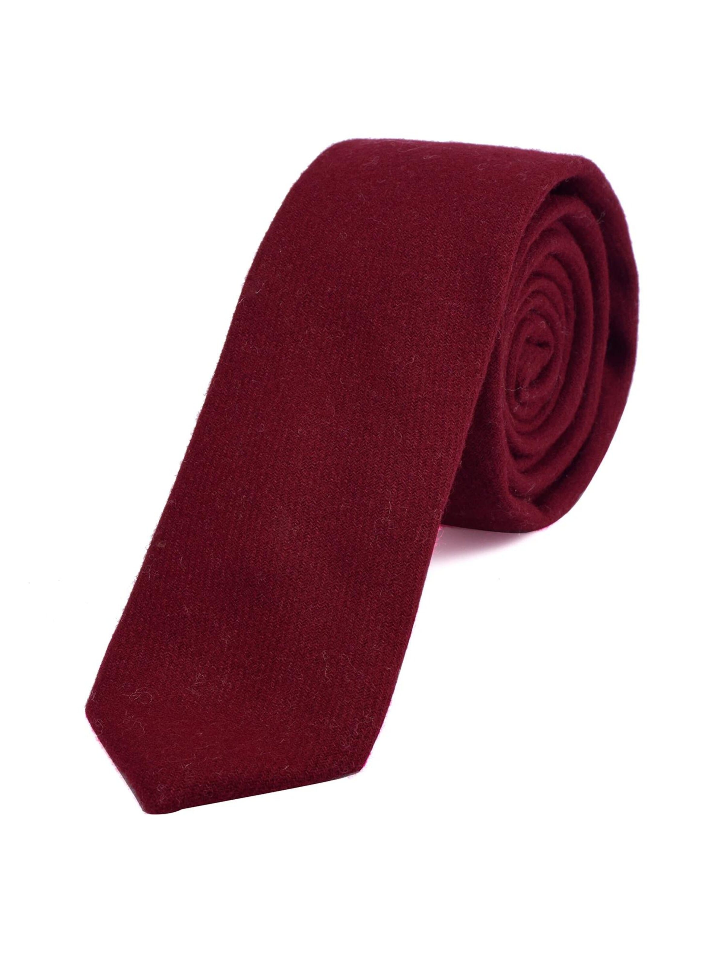 DonDon Tie 'DonDon Herren Krawatte 6 cm Baumwolle dunkelblau-creme kariert' in Red: front