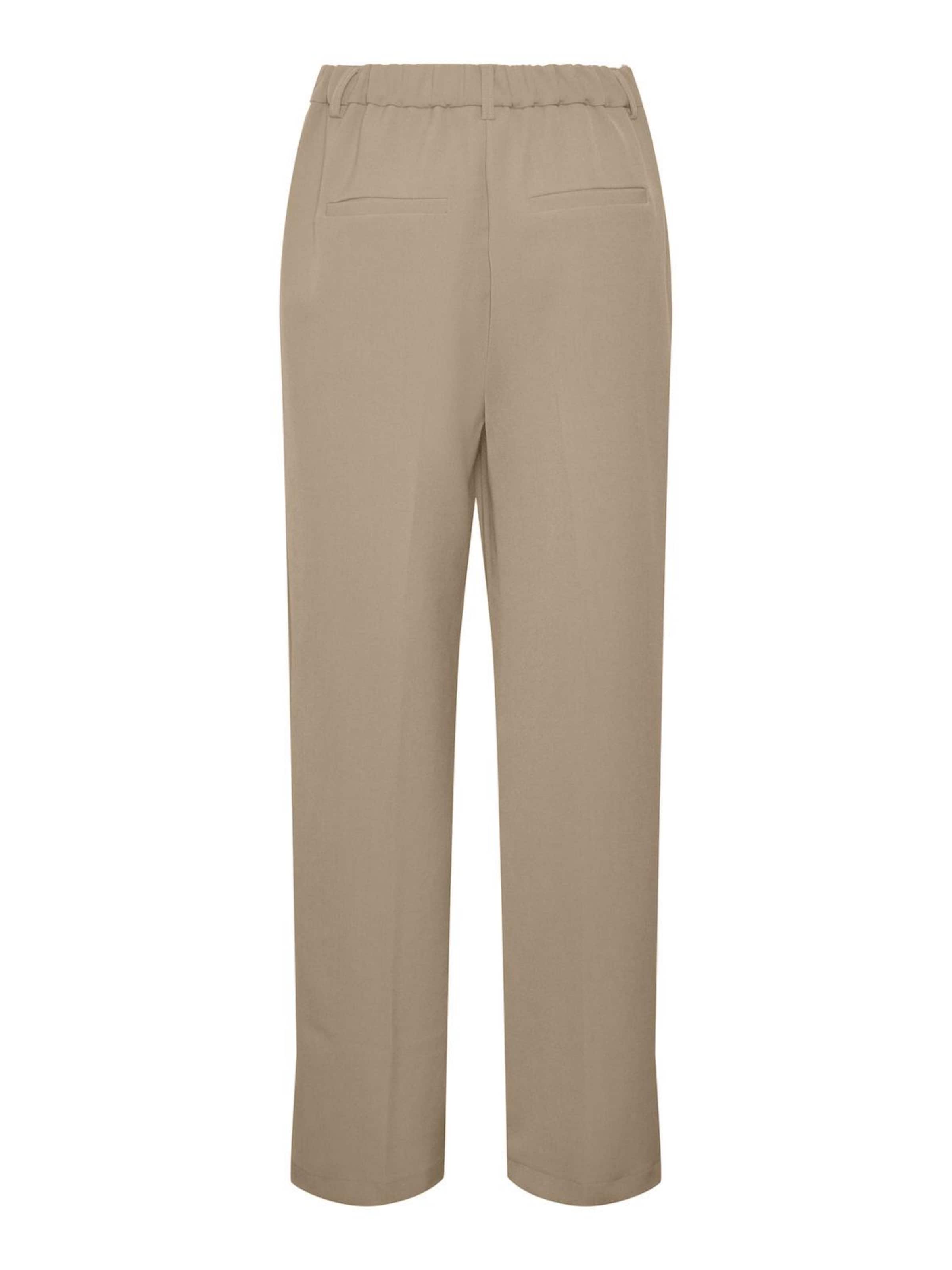 YAS Zvonové kalhoty Kalhoty s puky 'Likka' – béžová