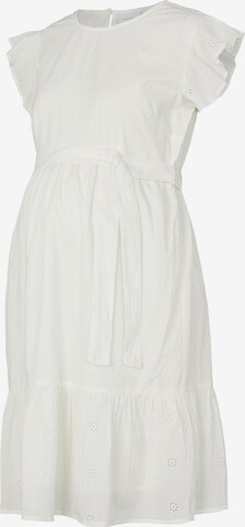 Robe 'Love' MAMALICIOUS en blanc : devant