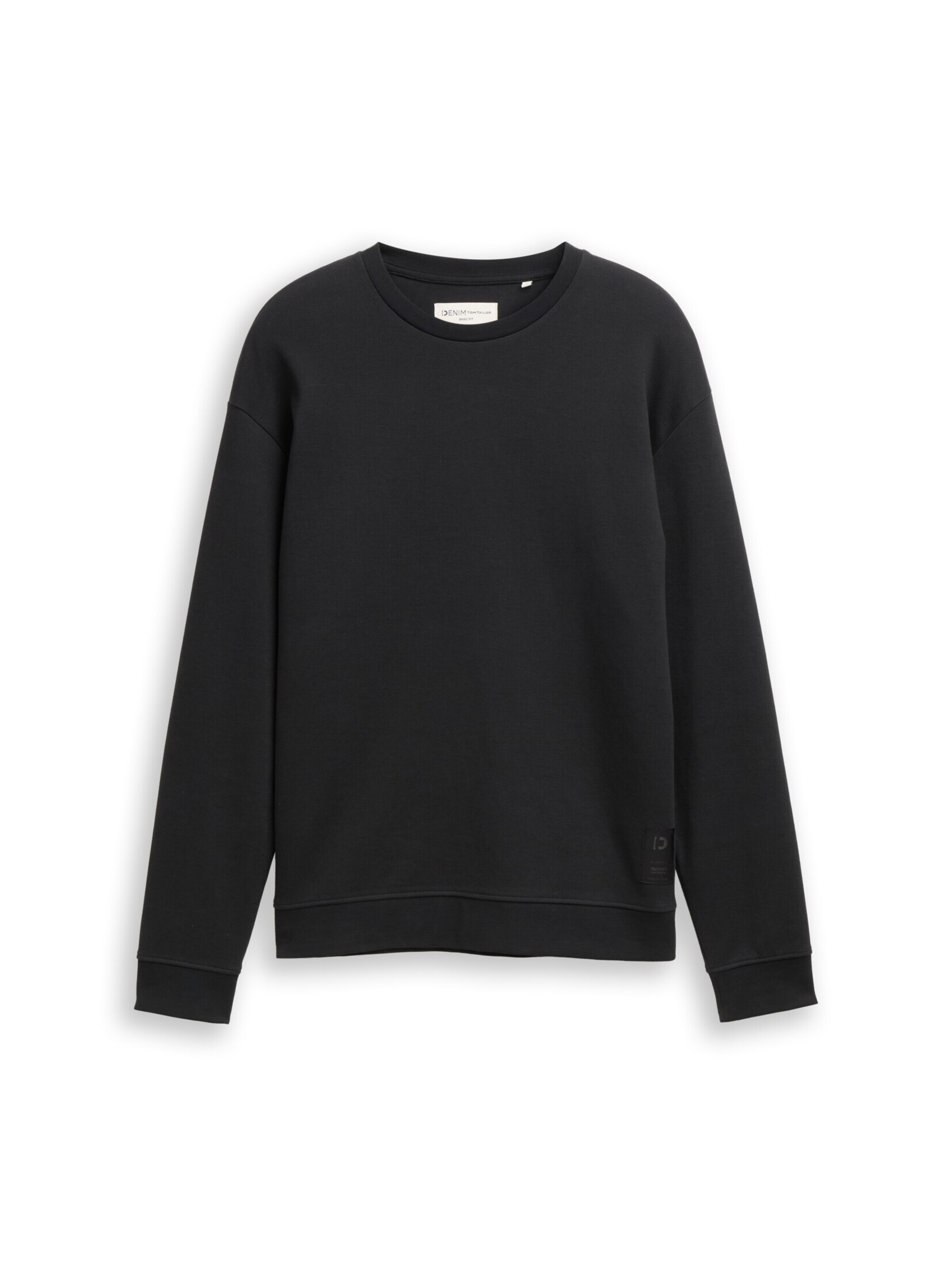 TOM TAILOR DENIM Sweatshirt in Black: front