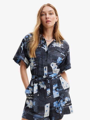 Desigual - Jumpsuit 'Map' en azul: frente