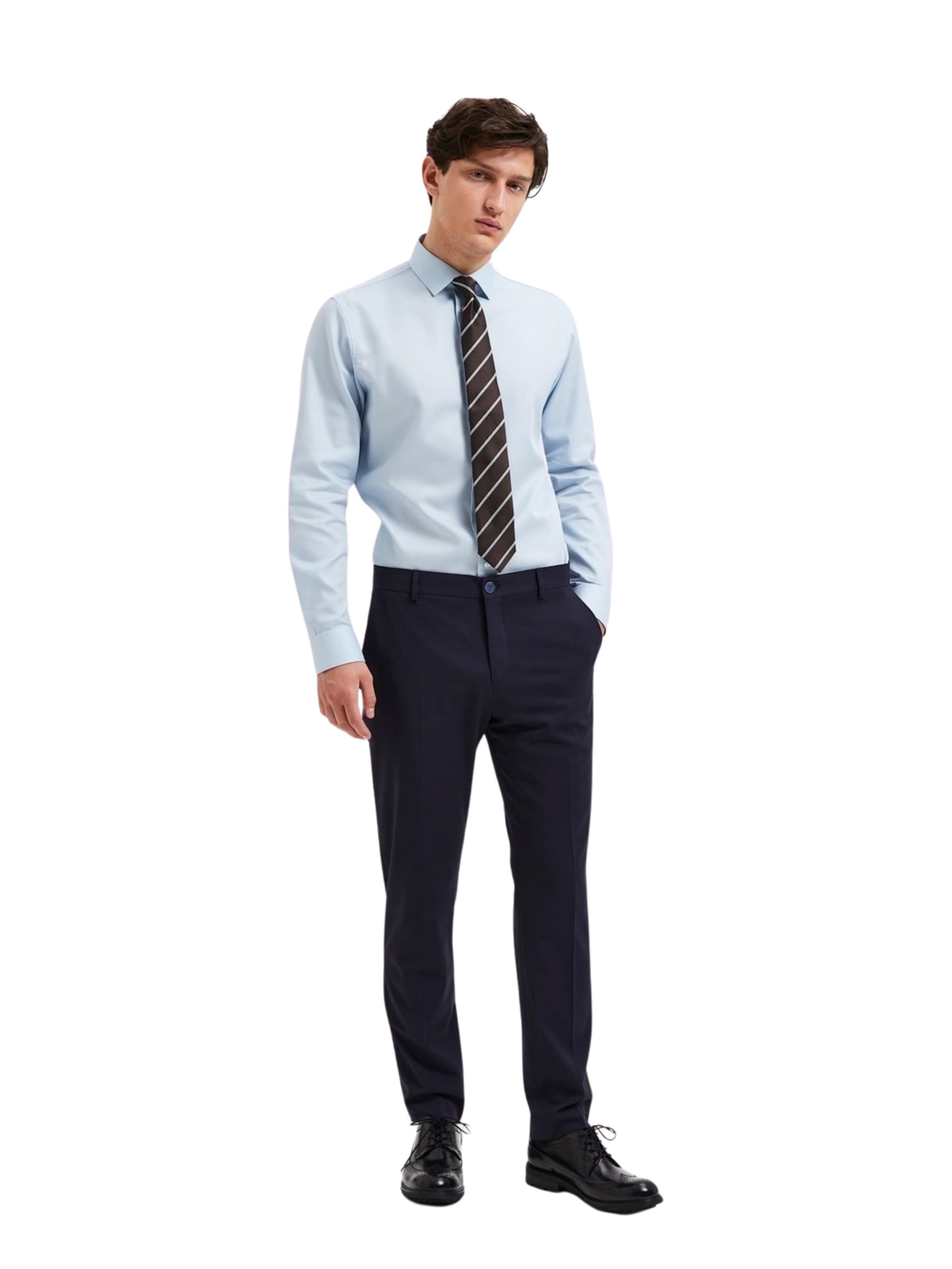 SELECTED Slimfit Bukser med fals 'SLHLiam' i blå